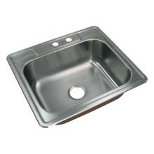 Transolid TR-CTSB25228-MR2 - Classic 25in x 22in 18 Gauge Drop-in Single Bowl Kitchen Sink with MR2 Faucet Holes