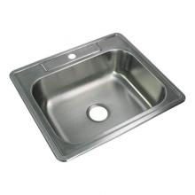 Transolid TR-STSB25227-1 - Select 25in x 22in 20 Gauge Drop-in Single Bowl Kitchen Sink with 1 Faucet Hole