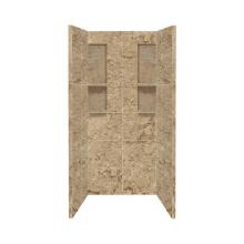 Transolid DKW3668-94 - 36'' x 36'' x 80'' Solid Surface Shower Wall Surround in Sand Mounta