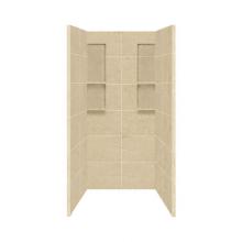 Transolid DKW3668-96 - 36'' x 36'' x 80'' Solid Surface Shower Wall Surround in Almond Sky