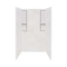 Transolid DKW4848-91 - 48'' x 34'' x 80'' Solid Surface Shower Wall Surround in White Carra