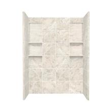 Transolid DKW6028-92 - 60'' x 32'' x 80'' Solid Surface Shower Wall Surround in Silver Moch
