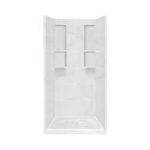 Transolid DKWF3668-91 - 36'' x 36'' x 83'' Solid Surface Alcove Shower Kit in White Carrara
