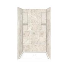 Transolid DKWF4848-92 - 34'' x 48'' x 83'' Solid Surface Alcove Shower Kit in Silver Mocha