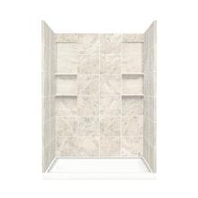 Transolid DKWF6008L-92 - 30'' x 60'' x 83'' Solid Surface Left-Hand Alcove Shower Kit in Silv