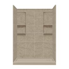 Transolid DKWF6008R-94 - 30'' x 60'' x 83'' Solid Surface Right-Hand Alcove Shower Kit in San