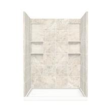 Transolid DKWF6028L-92 - 32'' x 60'' x 83'' Solid Surface Left-Hand Alcove Shower Kit in Silv