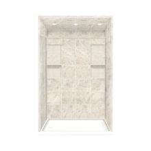 Transolid DKWFT6008L-92 - 30'' x 60'' x 95.75'' Solid Surface Left-Hand Alcove Shower Kit with