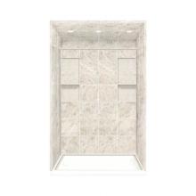 Transolid DKWFT6028L-92 - 32'' x 60'' x 95.75'' Solid Surface Left-Hand Alcove Shower Kit with