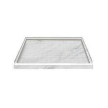 Transolid F4834-91 - 48'' x 34'' Solid Surface Shower Base in White Carrara