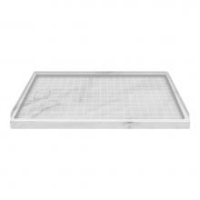 Transolid F6030L-91 - 60'' x 30'' Solid Surface Left-Hand Shower Base in White Carrara