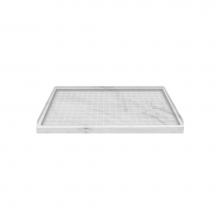 Transolid F6032R-91 - 60'' x 32'' Solid Surface Right-Hand Shower Base in White Carrara