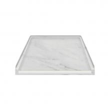 Transolid FC3938-91 - 39.5'' x 37.75'' Solid Surface Barrier-Free Shower Base in White Carrara