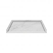 Transolid FC6338-91 - 63.5'' x 37.75'' Solid Surface Barrier-Free Shower Base in White Carrara