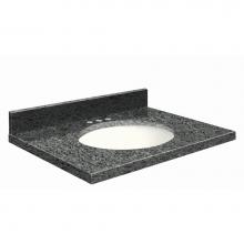 Transolid G2519-E8-A-W-8 - Granite 25-in x 19-in Bathroom Vanity Top with Eased Edge, 8-in Centerset, and White Bowl in Blue