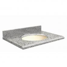 Transolid G3119-F4-E-B-4 - Granite 31-in x 19-in Bathroom Vanity Top with Beveled Edge, 4-in Centerset, and Biscuit Bowl in R