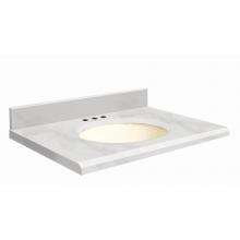 Transolid G3119-M1-E-B-8 - Natural Marble 31-in x 19-in Bathroom Vanity Top with Beveled Edge, 8-in Centerset, and Biscuit Bo