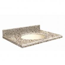 Transolid G3122-F2-E-B-8 - Granite 31-in x 22-in Bathroom Vanity Top with Beveled Edge, 8-in Centerset, and Biscuit Bowl in G