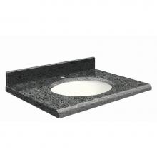 Transolid G3719-E8-E-W-1 - Granite 37-in x 19-in Bathroom Vanity Top with Beveled Edge, Single Faucet Hole, and White Bowl in