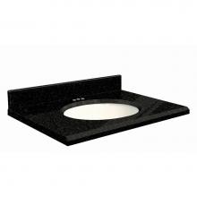 Transolid G3719-F5-E-W-4 - Granite 37-in x 19-in Bathroom Vanity Top with Beveled Edge, 4-in Centerset, and White Bowl in Abs