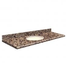 Transolid G6122-E5-E-B-8C - Granite 61-in x 22-in Bathroom Vanity Top with Beveled Edge, 8-in Contour, and Biscuit Bowl in Bal