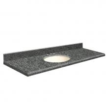 Transolid G6122-E8-E-B-8C - Granite 61-in x 22-in Bathroom Vanity Top with Beveled Edge, 8-in Contour, and Biscuit Bowl in Blu