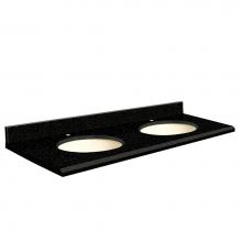 Transolid G61222-F5-E-B-1 - Granite 61-in x 22-in Double Sink Bathroom Vanity Top with Beveled Edge, Single Faucet Hole, and B