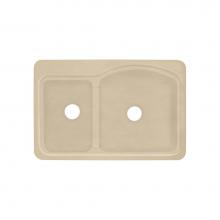 Transolid KDT33228-67 - Cambridge 33in x 22in Solid Surface Drop-in Double Bowl Kitchen Sink, in Matrix Khaki