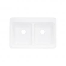 Transolid KDT33229-00 - 33in x 22in Top Mount Self-rimming Charleston Kitchen Sink in White