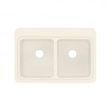 Transolid KDT3322C-05 - Charlotte 33in x 22in Solid Surface Drop-in Double Bowl Kitchen Sink,in Almond