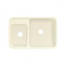 Transolid KDU3221-08 - Augusta 32-in x 21-in Solid Surface Undermount Double Bowl Kitchen Sink, in Biscuit
