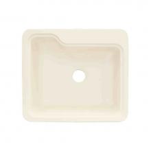 Transolid KST25221-08 - Portland 25in x 22in Solid Surface Drop-in Single Bowl Kitchen Sink, in Biscuit