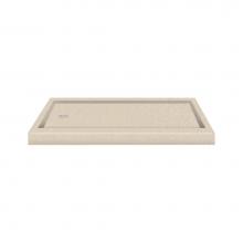 Transolid PAN3260L-A4 - 60'' x 32'' Decor Solid Surface Left-Hand Shower Base in Sand Castle