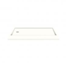 Transolid PAN3260L-A5 - 60'' x 32'' Decor Solid Surface Left-Hand Shower Base in White