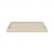 Transolid PAN3260R-A4 - 60'' x 32'' Decor Solid Surface Right-Hand Shower Base in Sand Castle
