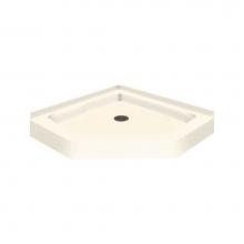 Transolid PAN3636N-A1 - Decor Solid Surface 36-in x 36-in Neo-Angle Shower Base with Center Drain