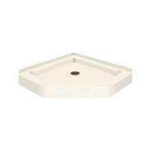 Transolid PAN3636N-A6 - Decor Solid Surface 36-in x 36-in Neo-Angle Shower Base with Center Drain