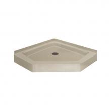 Transolid PAN3838N-A0 - Decor Solid Surface 38-in x 38-in Neo-Angle Shower Base with Center Drain
