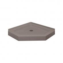 Transolid PAN3838N-B0 - Decor Solid Surface 38-in x 38-in Neo-Angle Shower Base with Center Drain