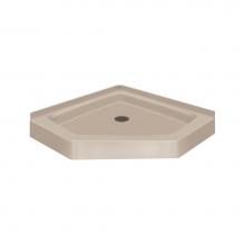 Transolid PAN4242N-A2 - Decor Solid Surface 42-in x 42-in Neo-Angle Shower Base with Center Drain