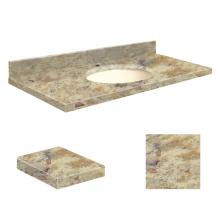 Transolid Q3119-4V-A-B-1 - Quartz 31-in x 19-in Bathroom Vanity Top with Eased Edge, Single Faucet Hole, and Biscuit Bowl in