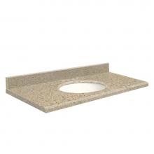 Transolid Q3122-3G-E-W-8 - Quartz 31 -in x 22-in 1 Sink Bathroom Vanity Top with Beveled Edge, 8-in Centerset, and White Bowl