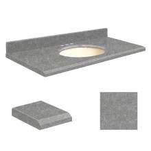 Transolid Q3122-4R-E-B-8 - Quartz 31-in x 22-in Bathroom Vanity Top with Beveled Edge, 8-in Centerset, and Biscuit Bowl in Ur