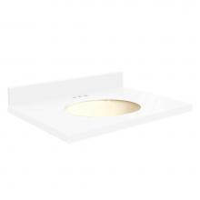 Transolid Q3122-N1-A-B-4 - Quartz 31-in x 22-in Bathroom Vanity Top with Eased Edge, 4-in Centerset, and Biscuit Bowl in Nano