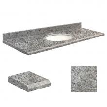 Transolid Q6122-4I-E-W-4 - Quartz 61-in x 22-in Bathroom Vanity Top with Beveled Edge, 4-in Centerset, and White Bowl in Over