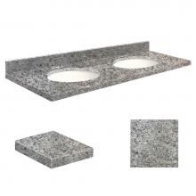 Transolid Q61222-4I-A-W-4 - Quartz 61-in x 22-in Double Sink Bathroom Vanity Top with Eased Edge, 4-in Centerset, and White Bo