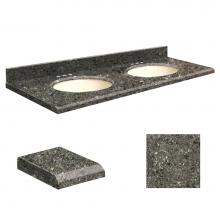 Transolid Q61222-4K-E-B-8 - Quartz 61-in x 22-in Double Sink Bathroom Vanity Top with Beveled Edge, 8-in Centerset, and Biscui