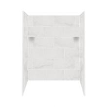 Transolid RBE6067-91 - 60'' x 36'' x 72'' Solid Surface Shower Wall Surround in White Carra