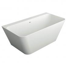 Transolid SGL6731-01 - Glenwood 67-in L x 31.5-in W x 24-in H Resin Stone Freestanding Bathtub with center drain, in Whit