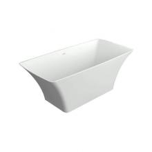 Transolid TR-SLY6030-01 - Lynville 60-in L x 30-in W x 24-in H Resin Stone Freestanding Bathtub with center drain, in White